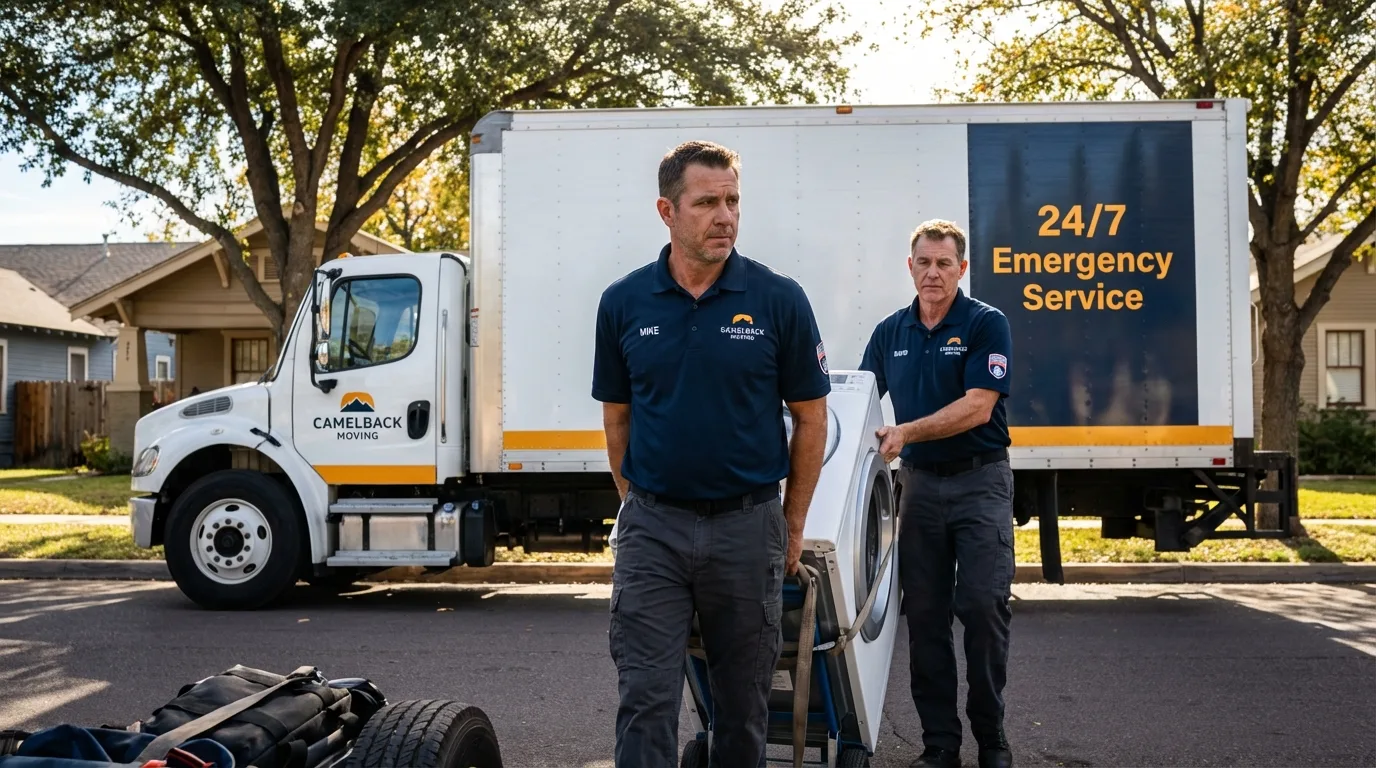 CamelBack Moving crew loading furniture in Liberty Hill, TX